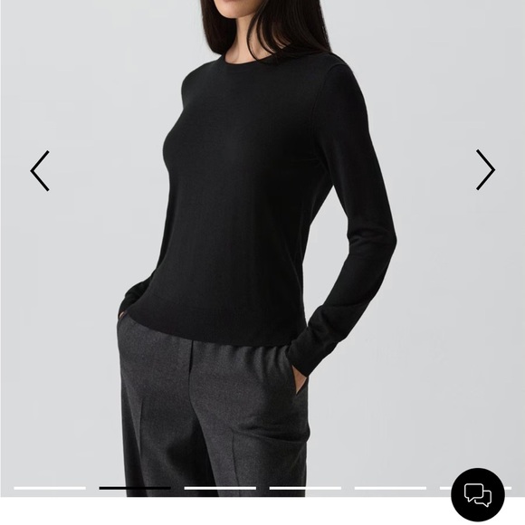 Theory Classic Black Crew Neck Sweater in Regal Wool - Picture 2 of 9